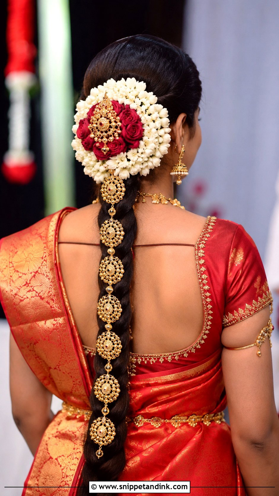 Traditional Poolajada Braid - Snippet and Ink - 35 South Indian Wedding Hairstyles