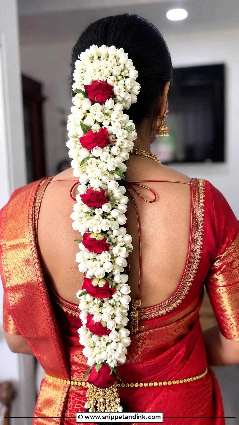 Traditional Poolajada Braid With Jasmine - Snippet and Ink - 25 South Indian Wedding Braids Hairstyles