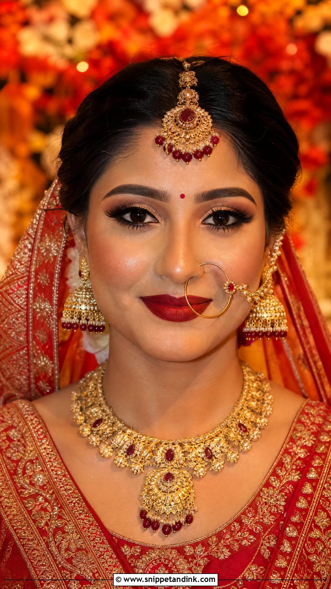 Traditional Red Hindu Bridal Makeup - Snippet and Ink - 20 Hindu Bridal Makeup Ideas