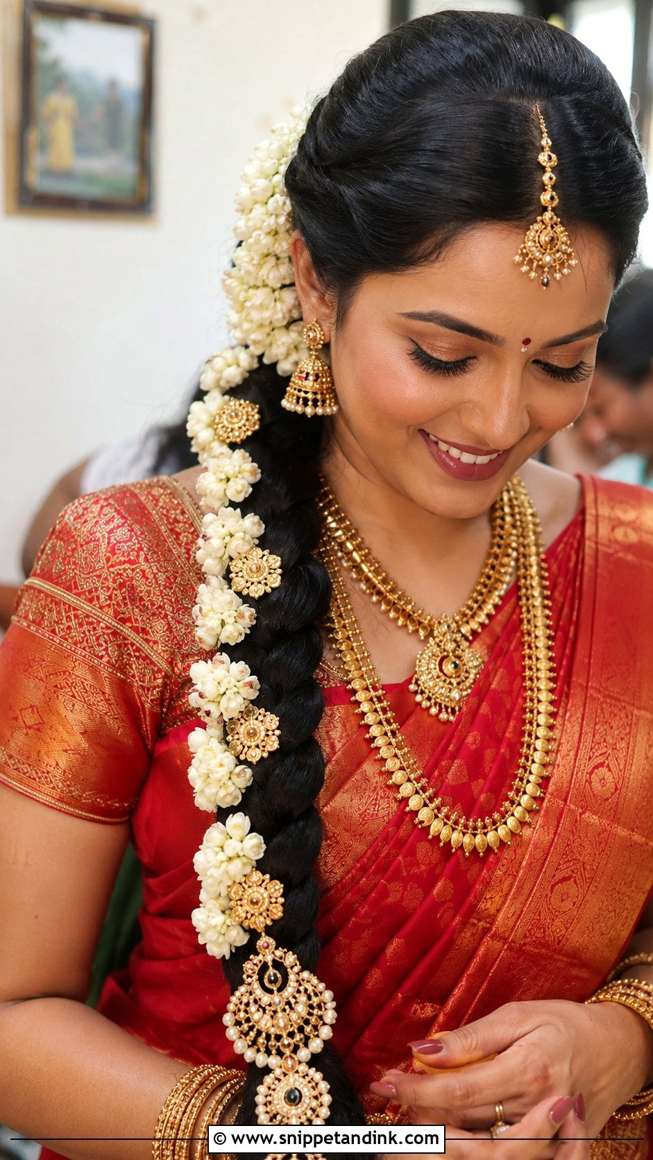 Traditional South Indian Braid With Gajra - Snippet and Ink - 20 Desi Bride Hair Ideas