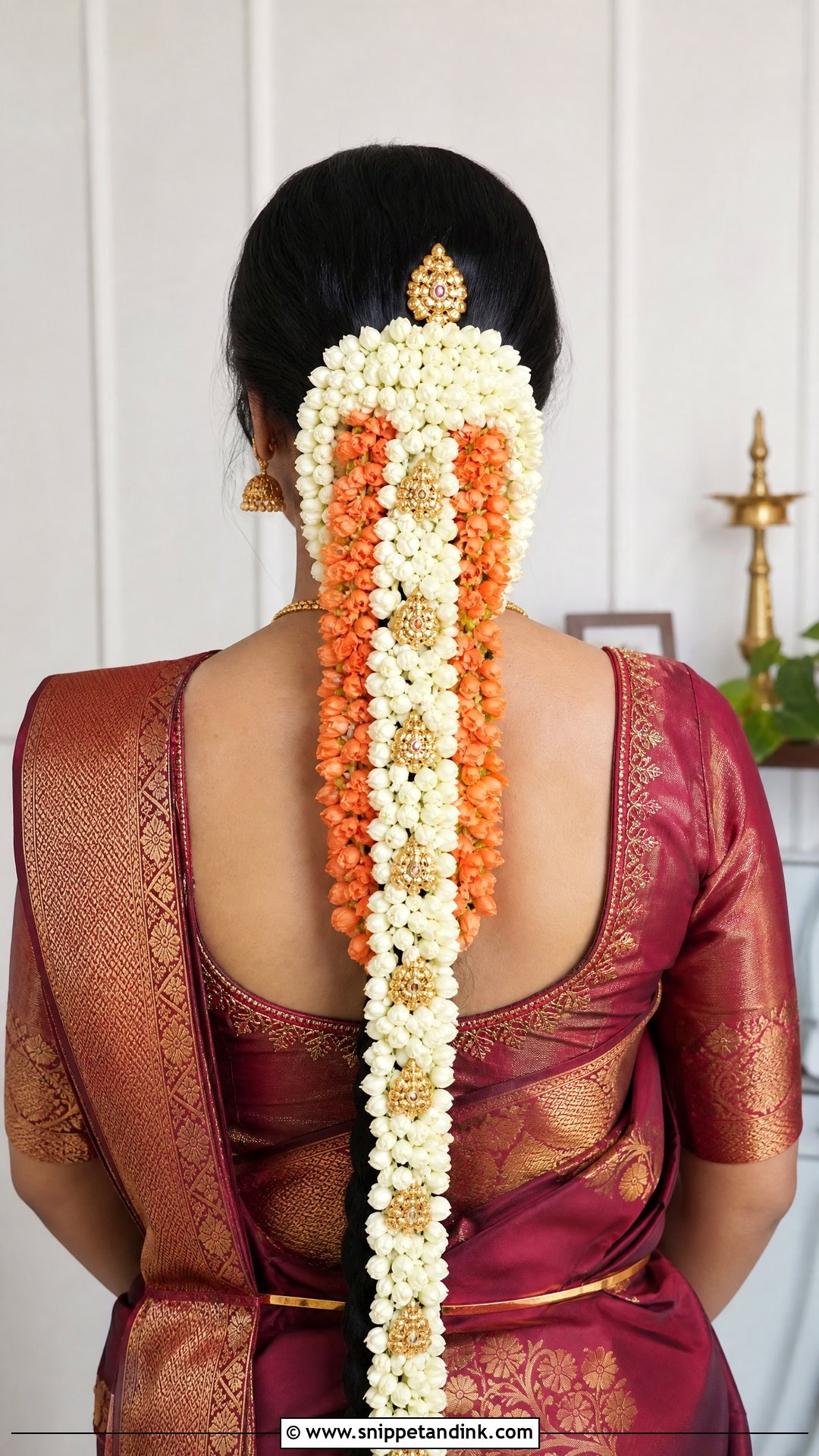 Traditional South Indian Braid With Poola Jada - Snippet and Ink - 20 South Indian Wedding Hairstyles for Long Hair