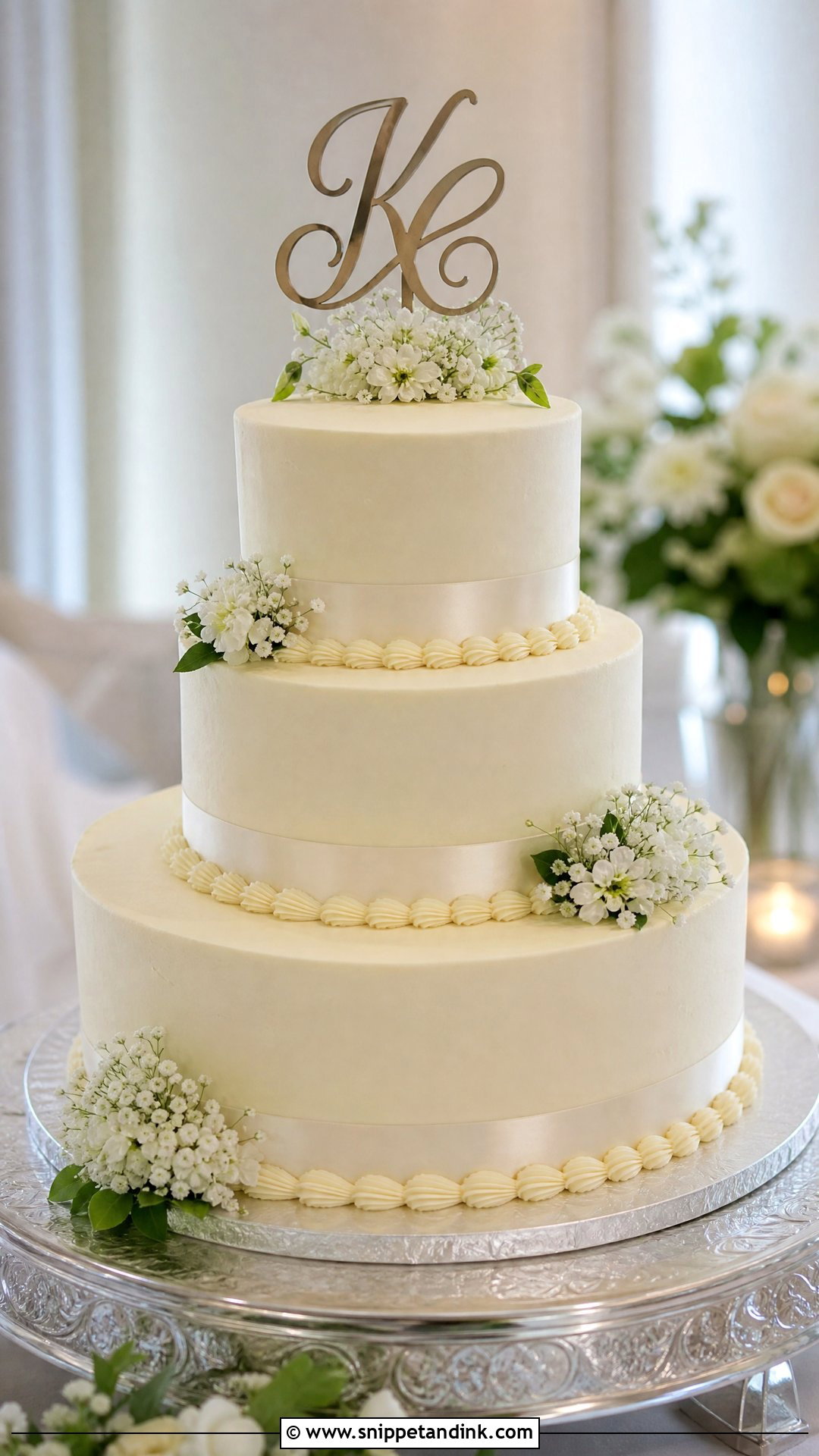 Traditional Wedding Cake With Cake Topper - Snippet and Ink - 20 Traditional Wedding Cakes