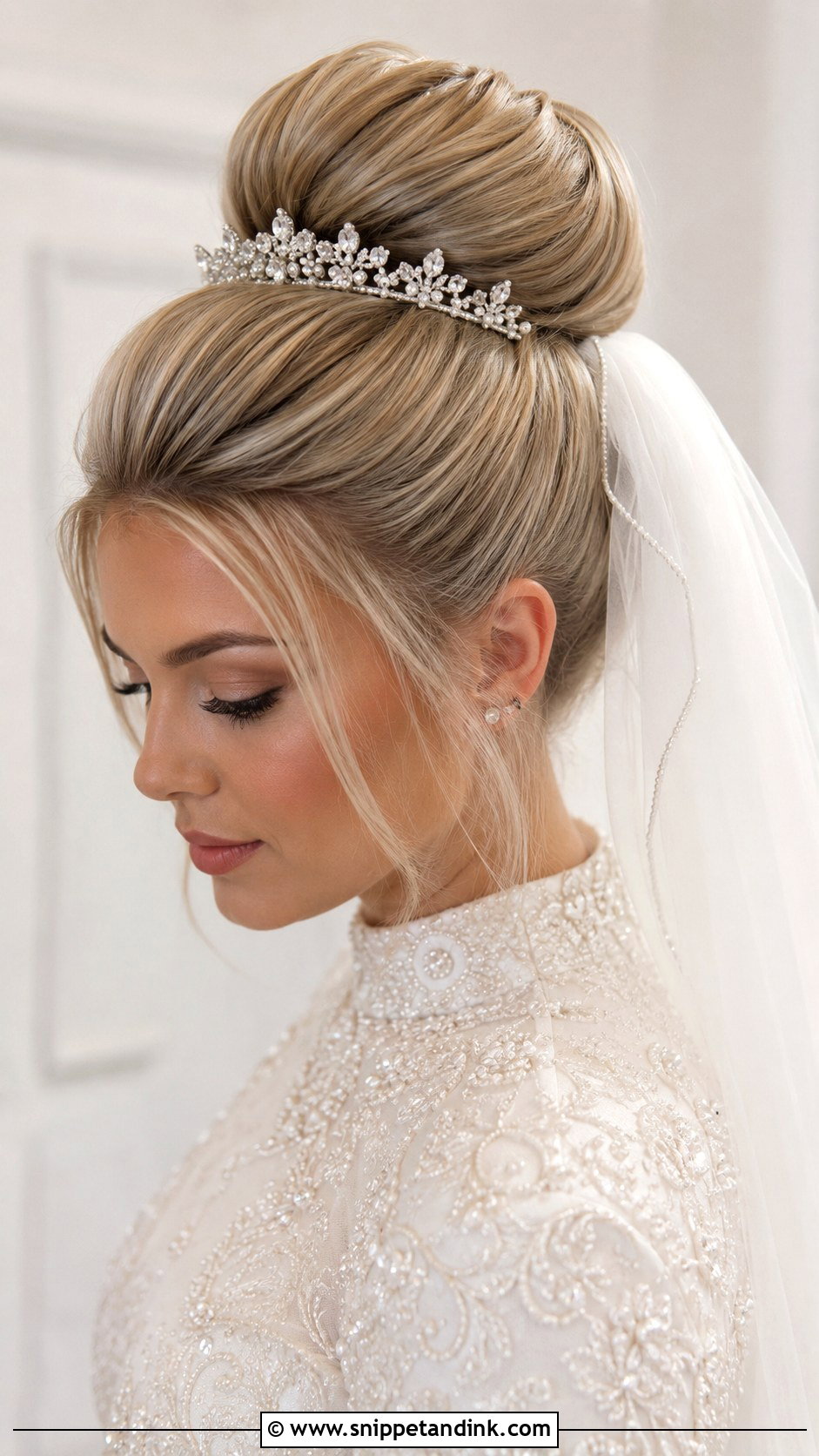 Traditional Wedding High Bun - Snippet and Ink - 15 Traditional Wedding Hair Ideas