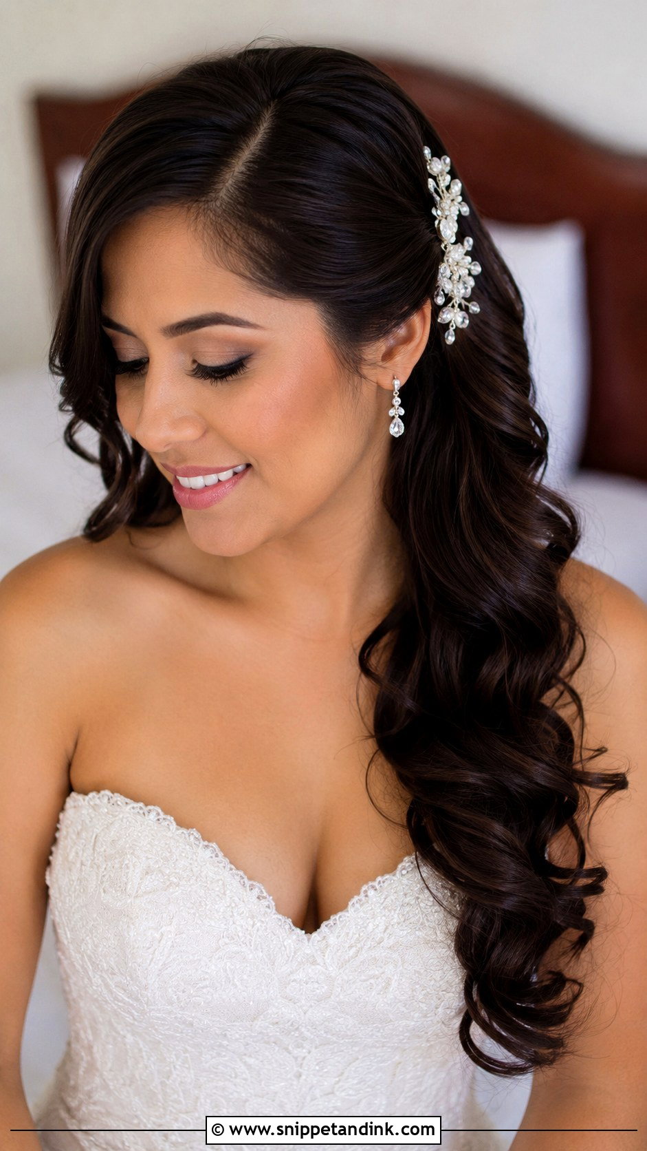 Traditional Wedding Side Swept Curls - Snippet and Ink - 15 Traditional Wedding Hair Ideas
