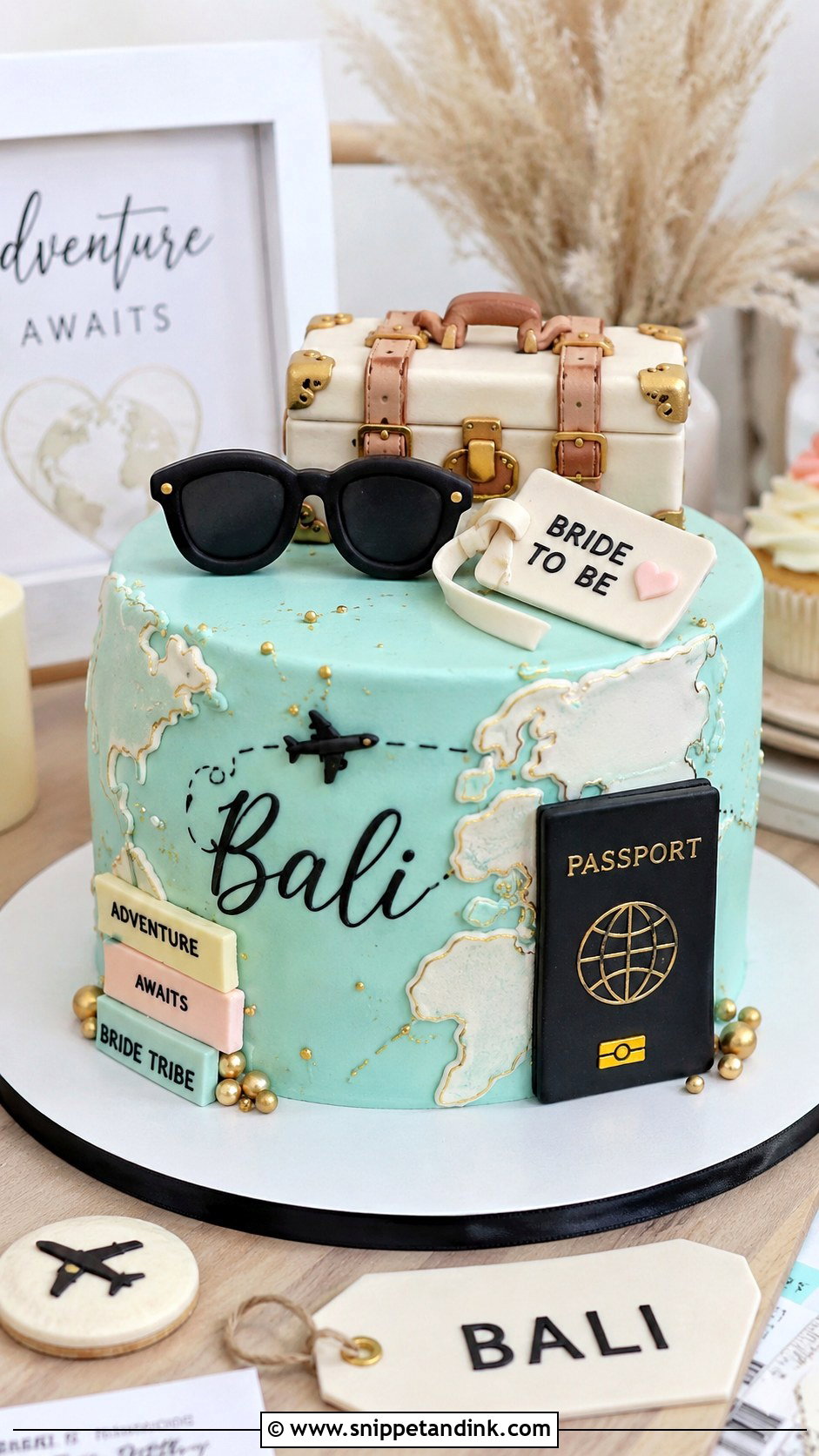 Travel Bachelorette Cake - Snippet and Ink - 20 Bachelorette Cake for Bride