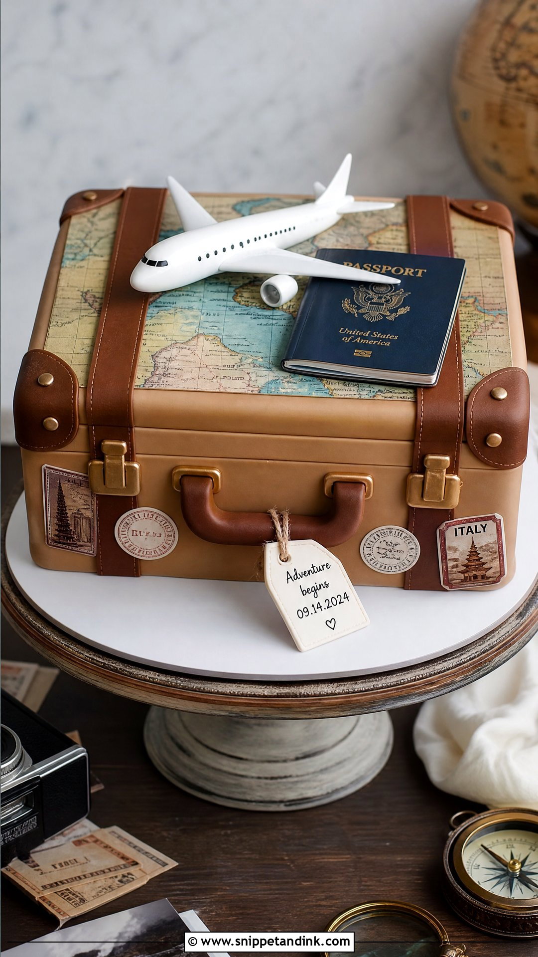 Travel Groom Cake - Snippet and Ink - 25 Groom to Be Cake Ideas