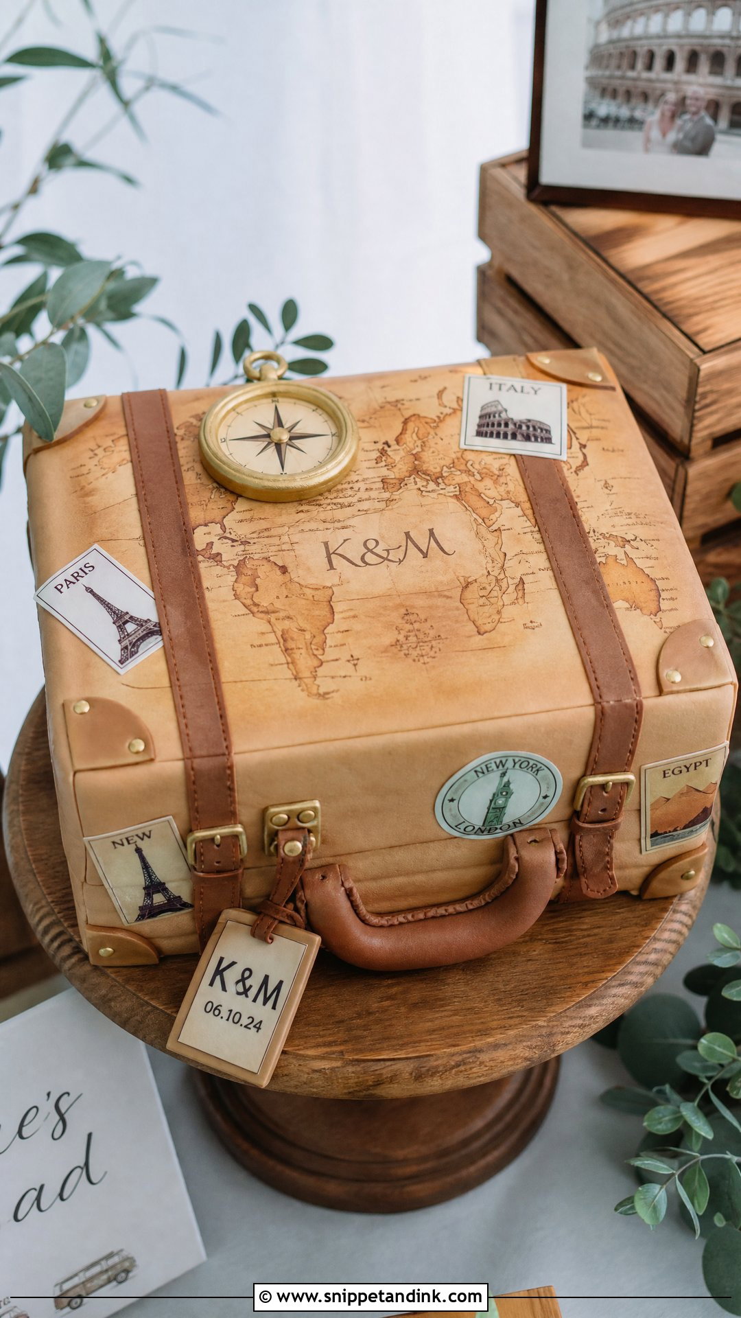 Travel Grooms Cake - Snippet and Ink - 25 Grooms Cake Ideas