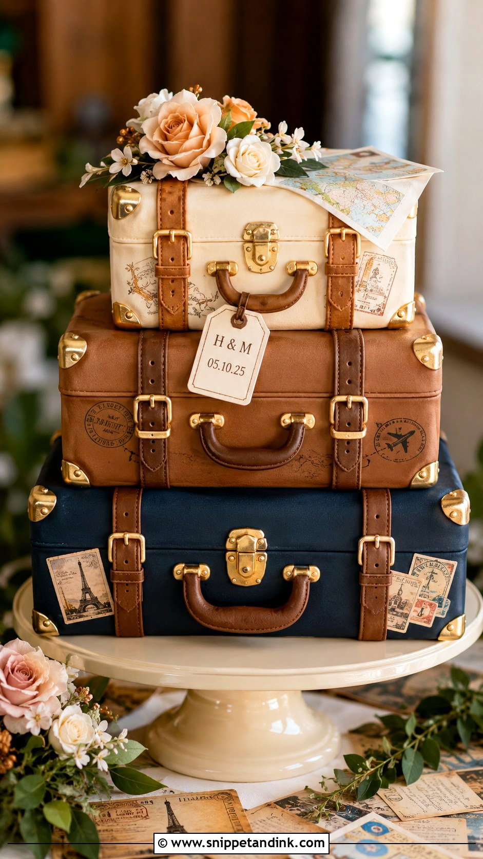 Travel Suitcase Wedding Cake - Snippet and Ink - 30 Novelty Wedding Cakes
