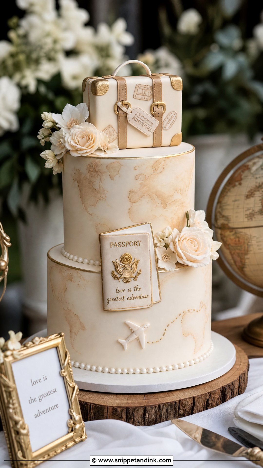 Travel Wedding Send Off Cake - Snippet and Ink - 20 Send Off Cake Ideas for Wedding