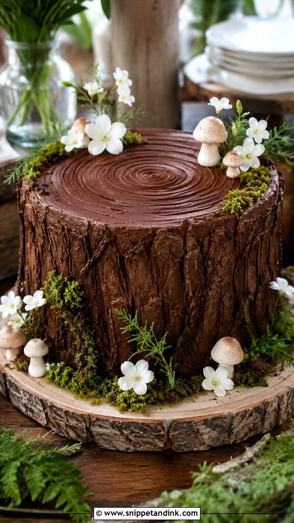 Tree Stump Wedding Cake - Snippet and Ink - 20 Forest Inspired Wedding Cake Ideas