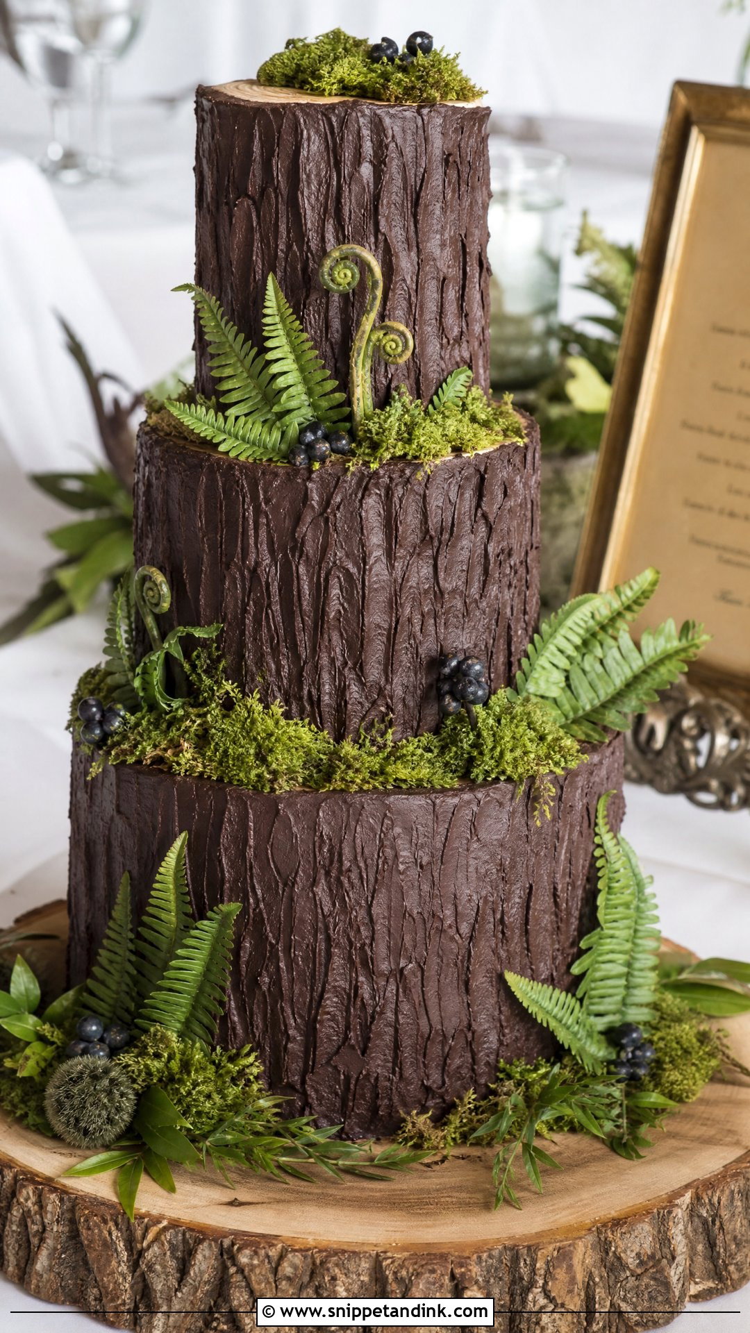 Tree Stump Wedding Cake - Snippet and Ink - 25 Forest Theme Cake Ideas for Wedding