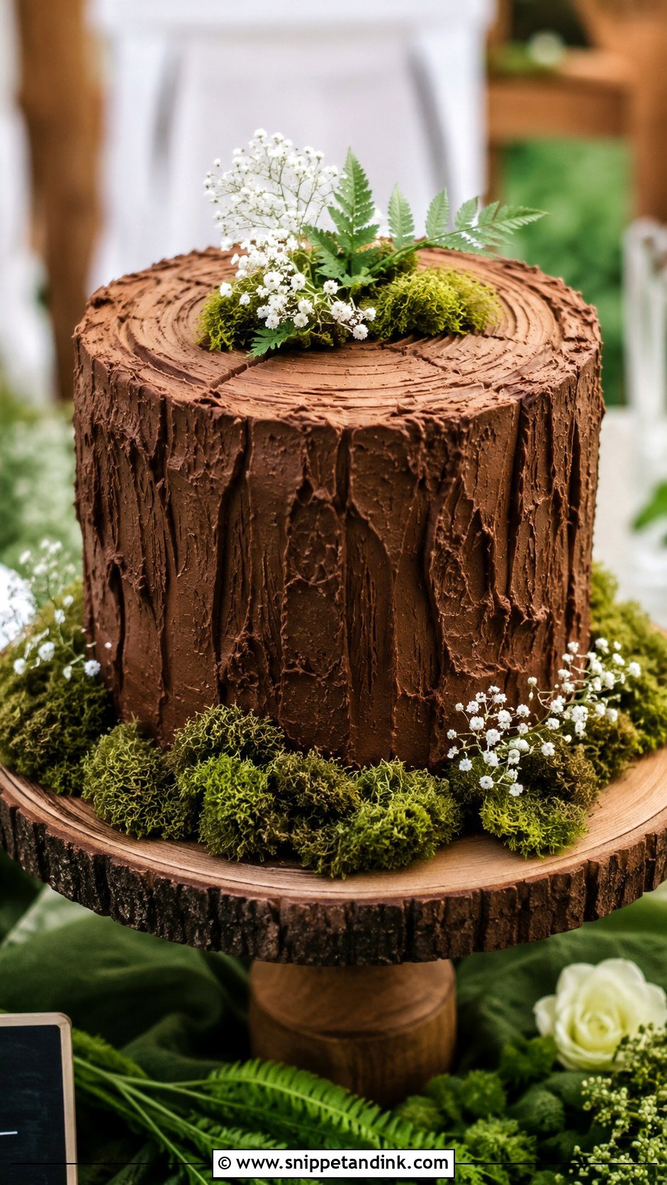Tree Stump Wedding Cake With Moss - Snippet and Ink - 20 Tree Stump Cake Ideas for Wedding