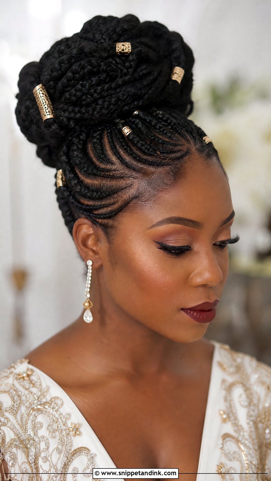 Tribal Braids Updo - Snippet and Ink - 30 Black Bridal Hairstyles