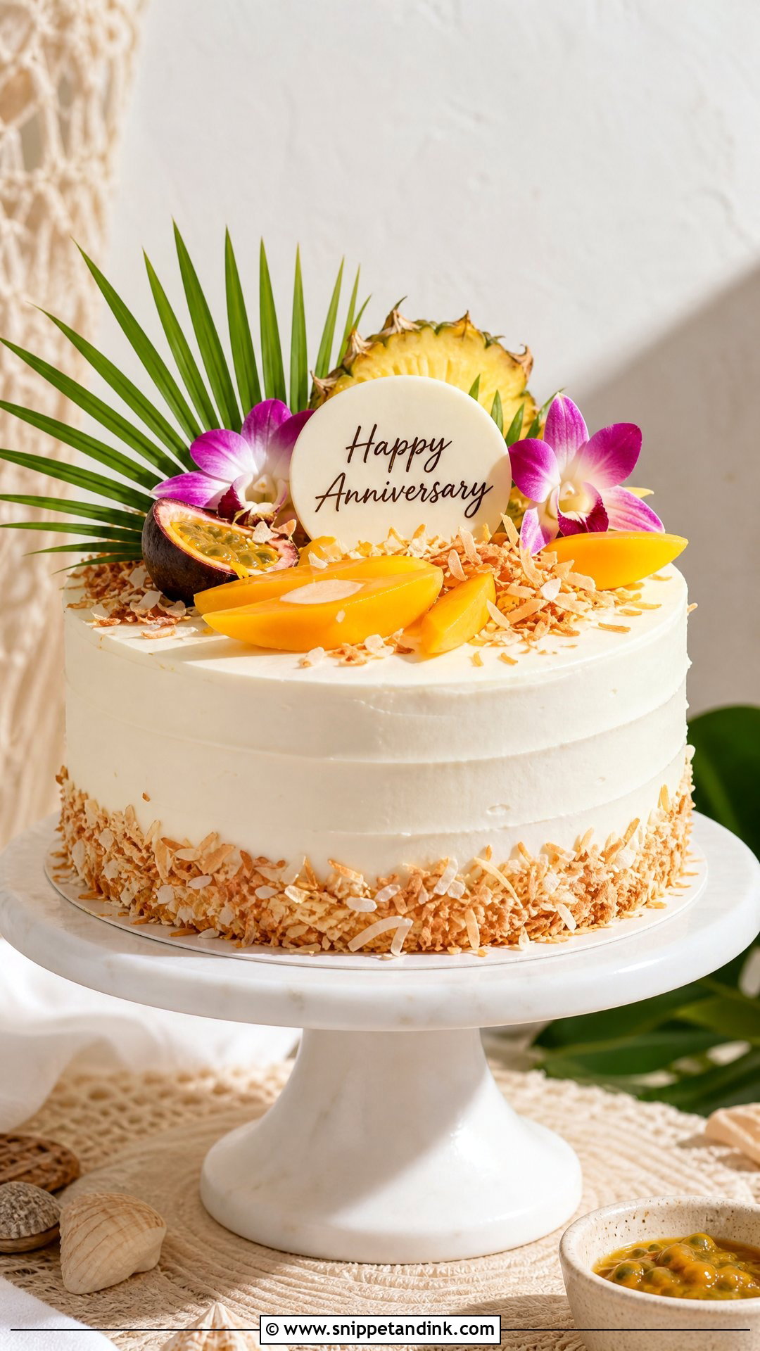 Tropical Anniversary Cake - Snippet and Ink - 35 Anniversary Cake Designs