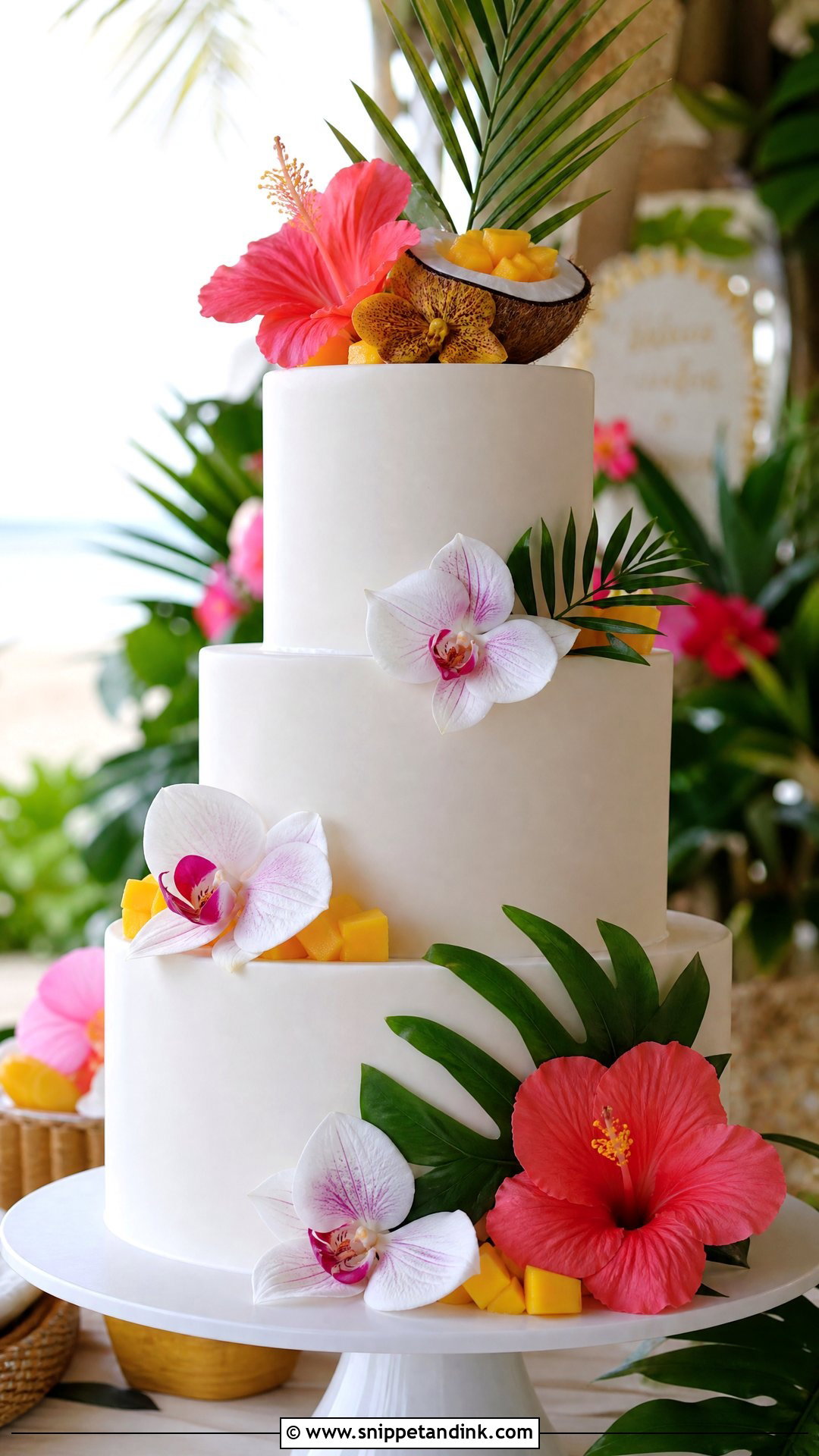 Tropical Fondant Wedding Cake - Snippet and Ink - 35 Fondant Cakes for Wedding