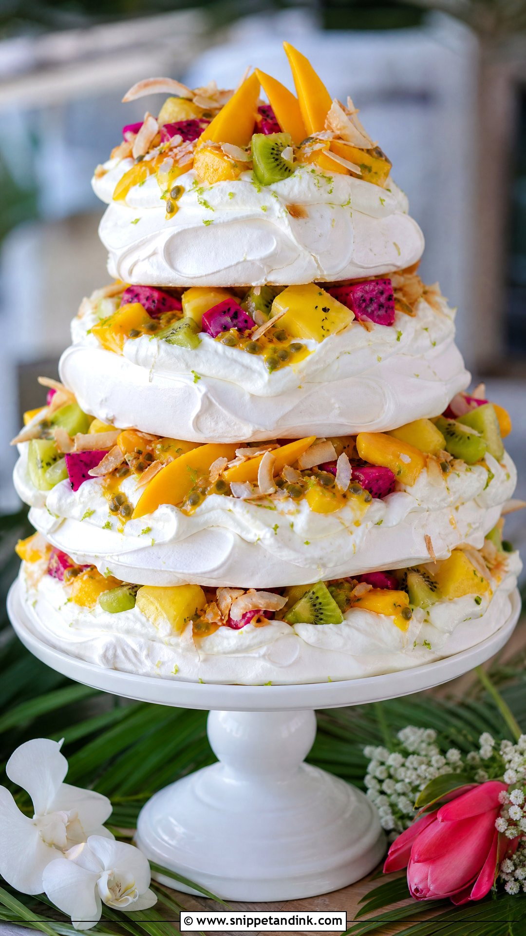 Tropical Pavlova Wedding Cake - Snippet and Ink - 20 Pavlova Wedding Cake Ideas