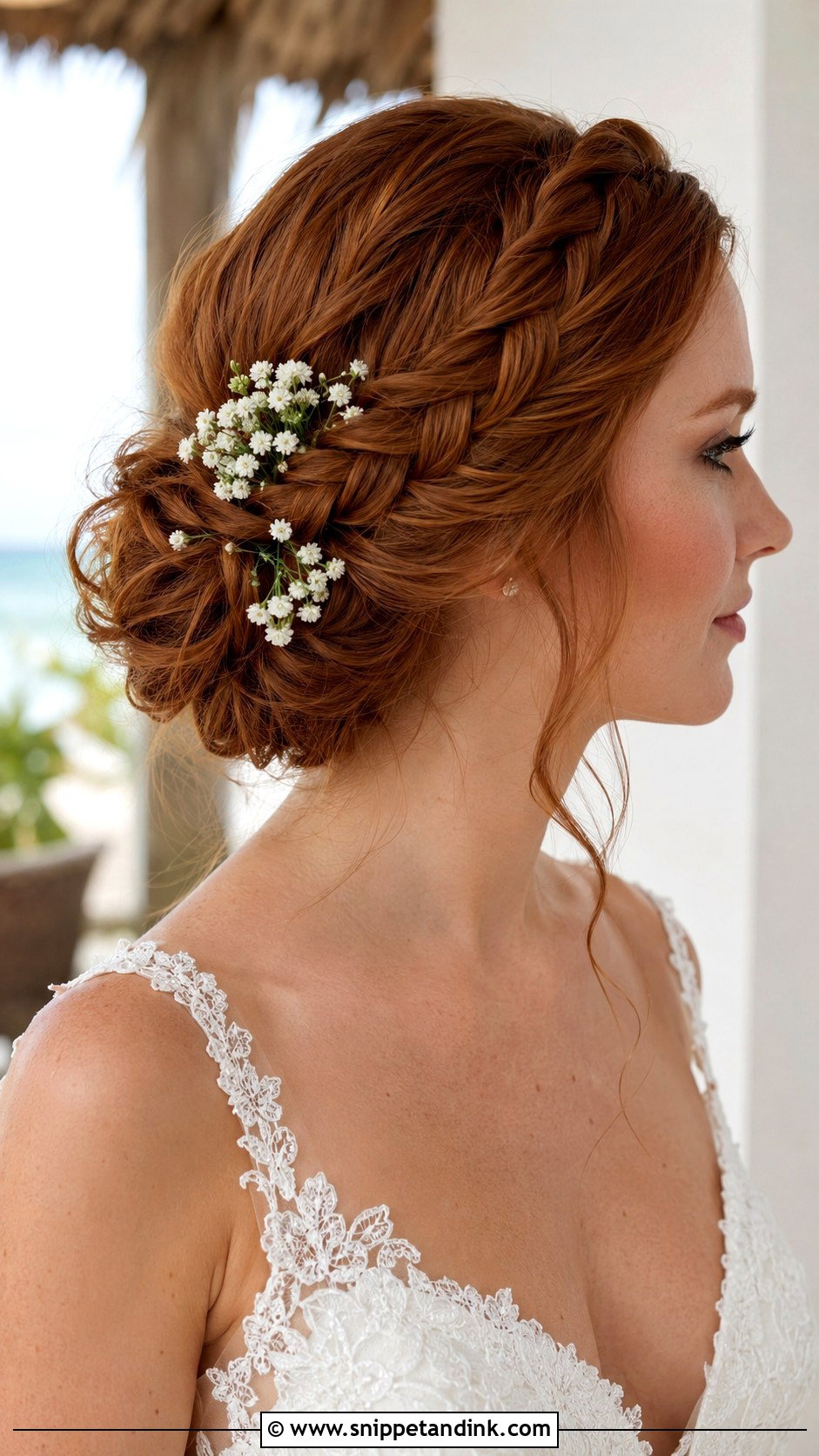 Tropical Wedding Braided Bun - Snippet and Ink - 15 Tropical Wedding Hairstyles