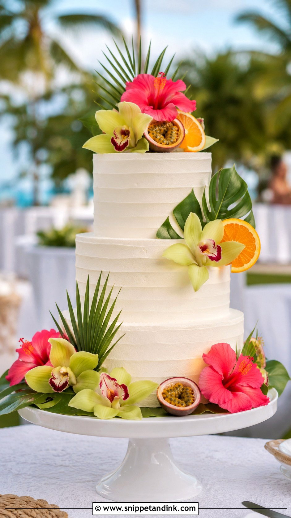 Tropical Wedding Cake - Snippet and Ink - 25 Outdoor Wedding Cake Ideas