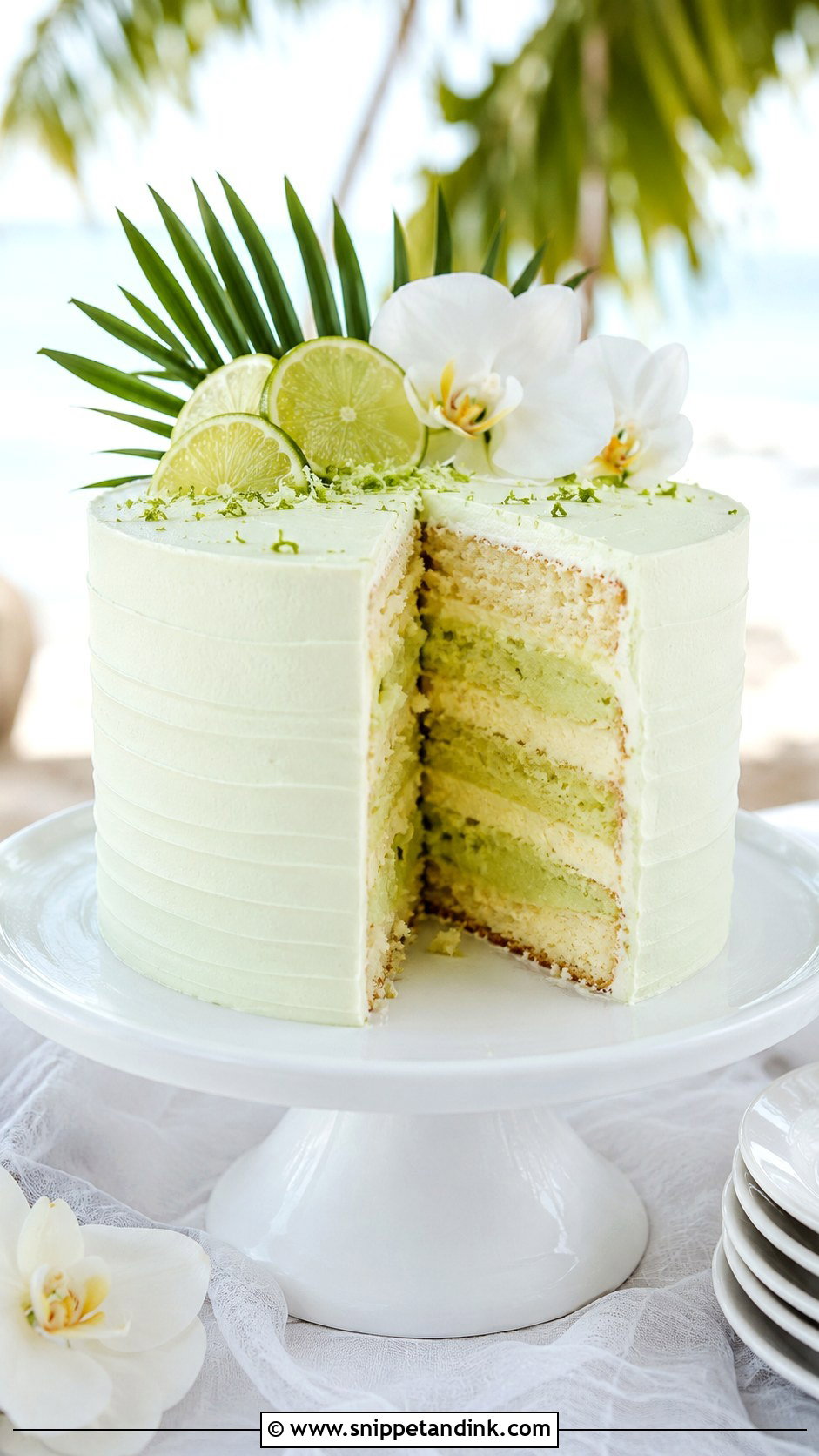 Tropical Wedding Cake With Lime Flavor - Snippet and Ink - 20 Tropical Themed Wedding Cake Ideas