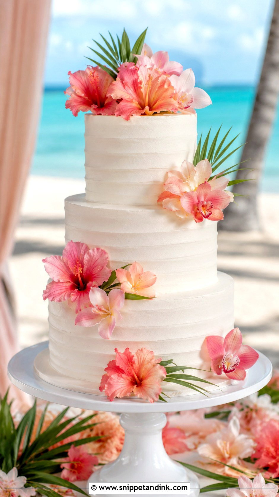 Tropical Wedding Cake With Pineapple Filling - Snippet and Ink - 25 Elegant Tropical Wedding Cake Ideas