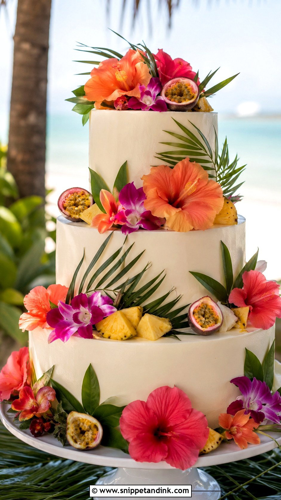 Tropical Wedding Cake - Snippet and Ink - 20 Multi Color Cake Ideas for Wedding