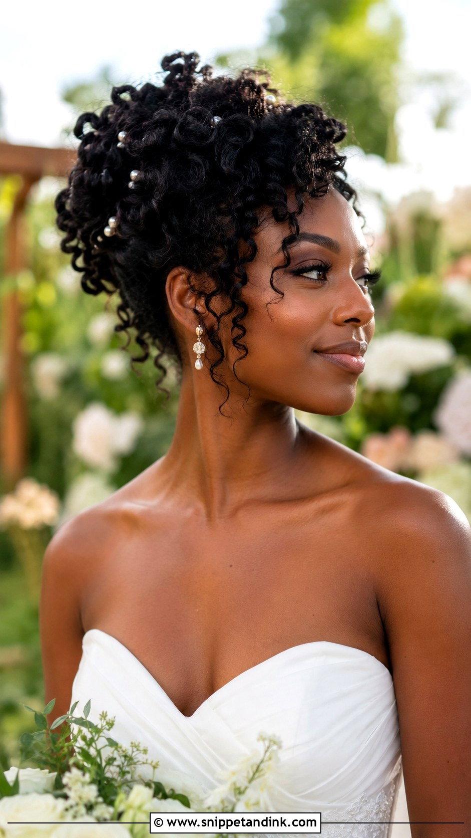 Tropical Wedding Curly Updo - Snippet and Ink - 15 Tropical Wedding Hairstyles