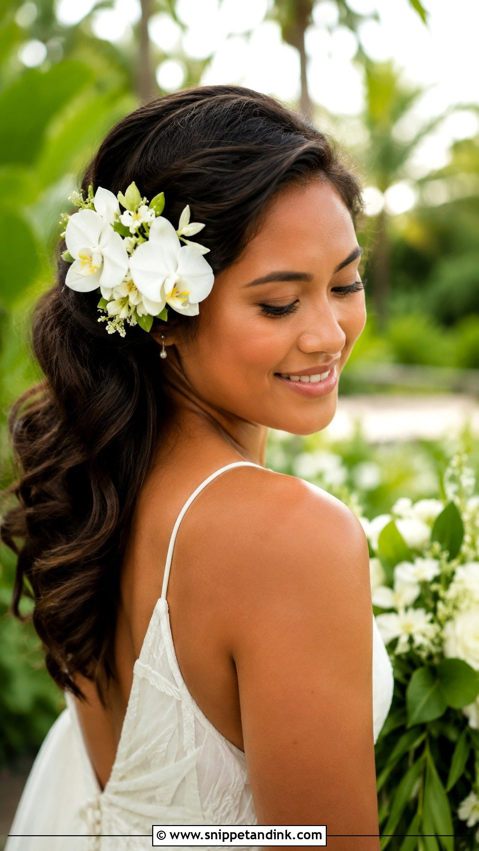 Tropical Wedding Flower Hair - Snippet and Ink - 15 Tropical Wedding Hairstyles