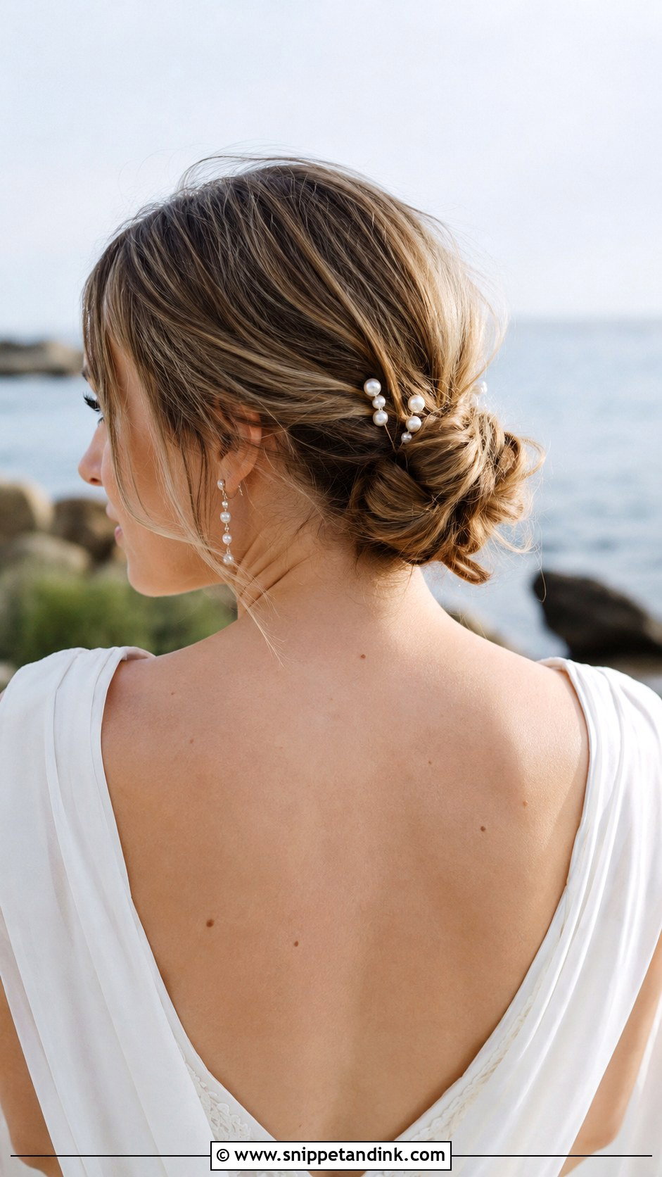 Tropical Wedding Low Bun - Snippet and Ink - 15 Tropical Wedding Hairstyles