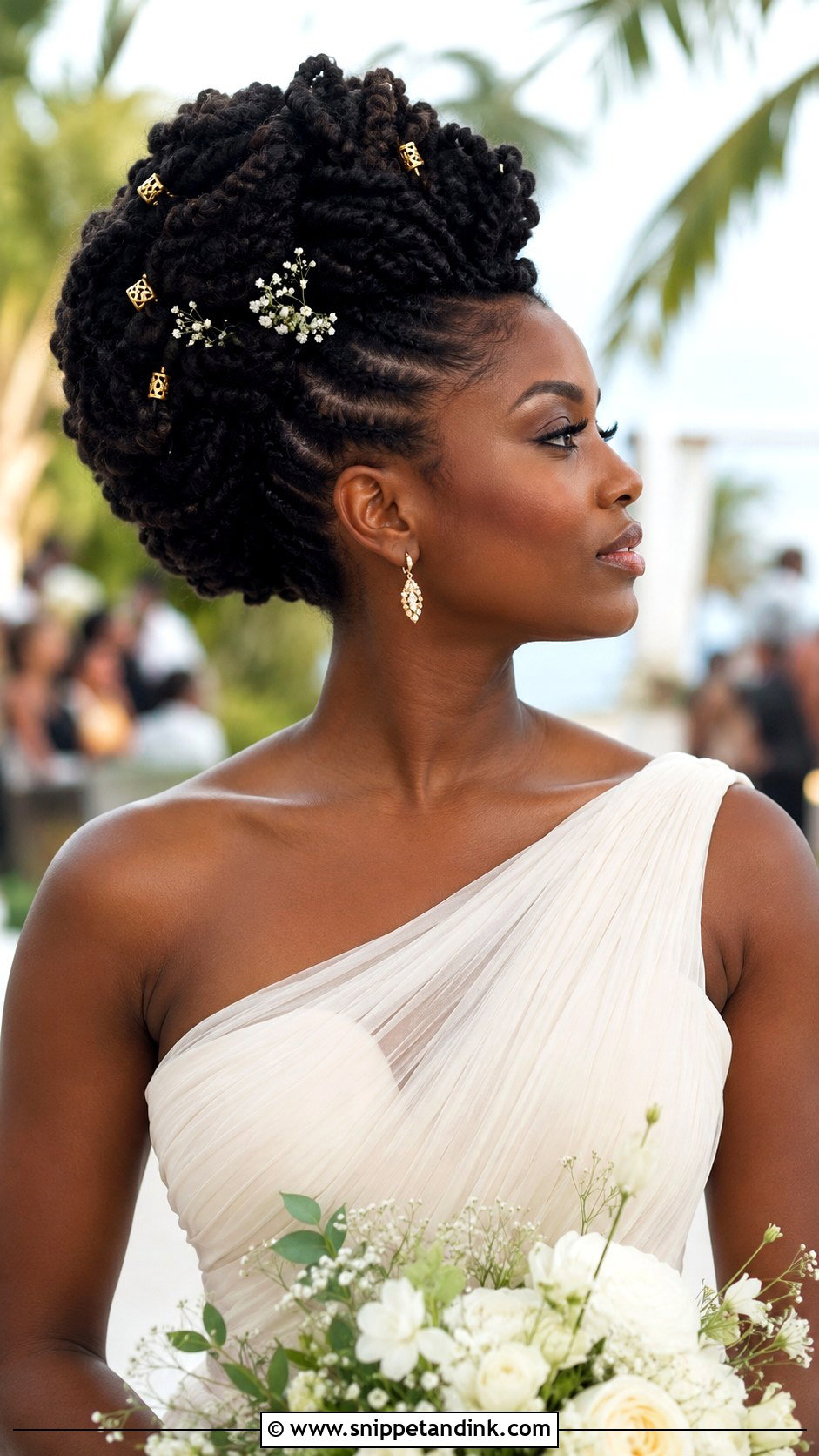 Tropical Wedding Natural Hair Updo - Snippet and Ink - 15 Tropical Wedding Hairstyles