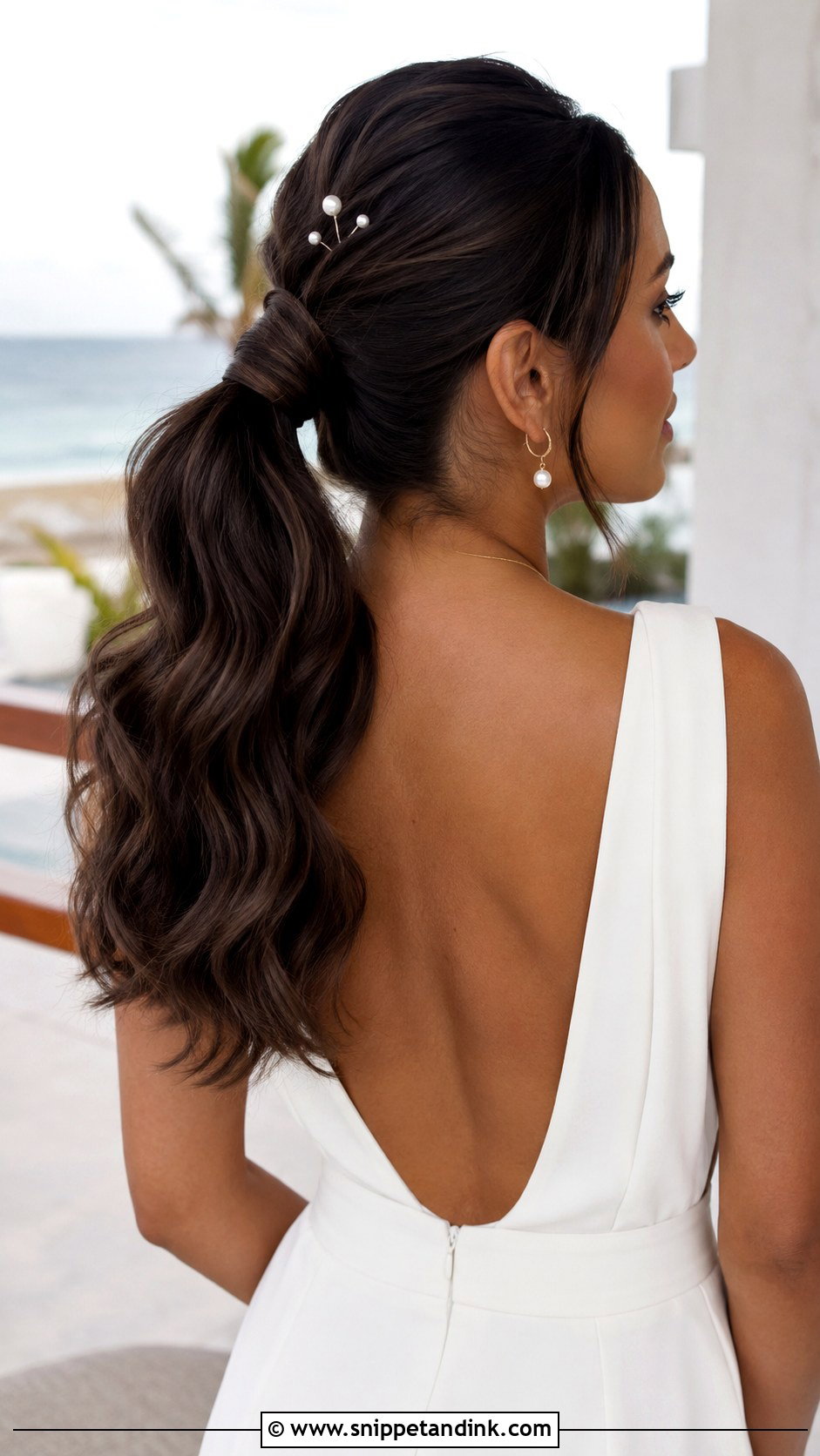 Tropical Wedding Ponytail - Snippet and Ink - 15 Tropical Wedding Hairstyles