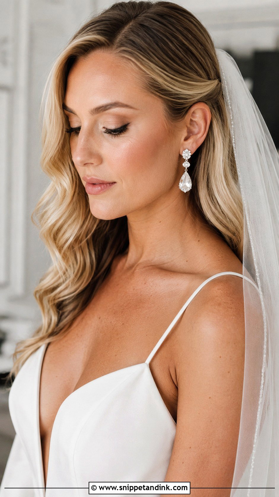 Tucked Behind the Ear Lob - Snippet and Ink - 20 Lob Wedding Hair Ideas