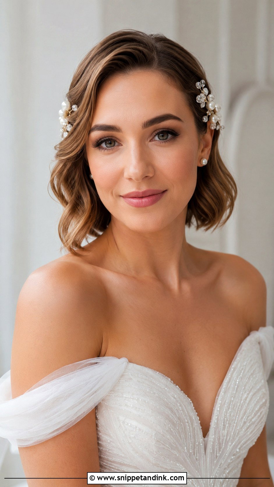 Tucked Bob With Decorative Clips - Snippet and Ink - 30 Short Wedding Hairstyles