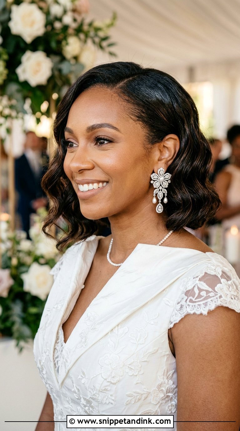 Tucked Bob With Deep Wave - Snippet and Ink - 20 Bridal Hairstyles for Black Women