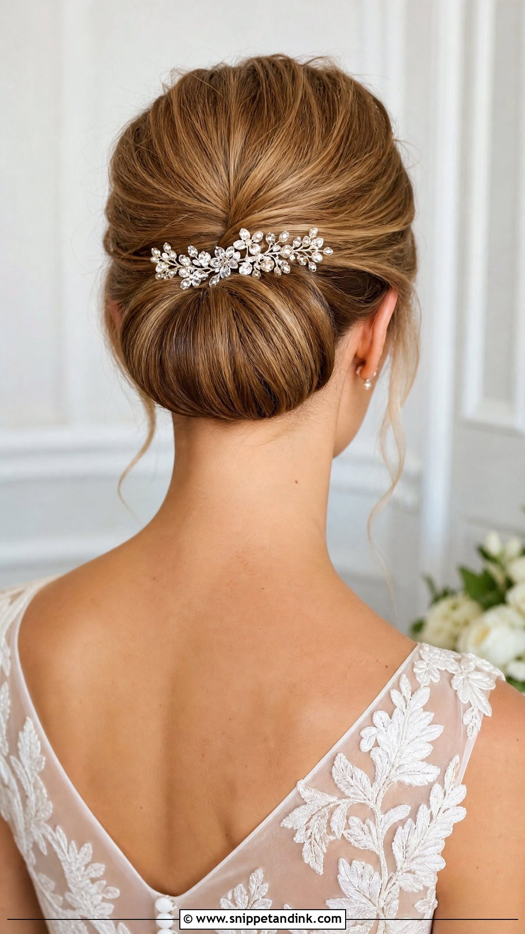 Tucked Roll Updo for Short Hair - Snippet and Ink - 20 Short Hair Wedding Updo Ideas
