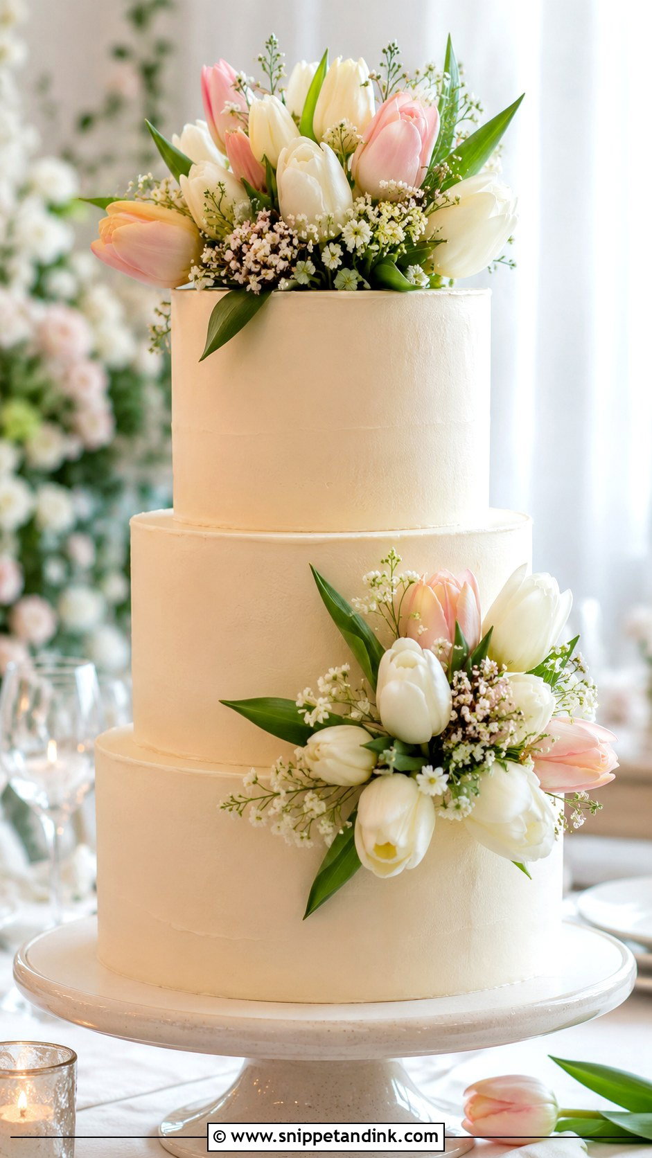Tulip Bouquet Wedding Cake - Snippet and Ink - 20 Bouquet Cake Design Ideas for Wedding