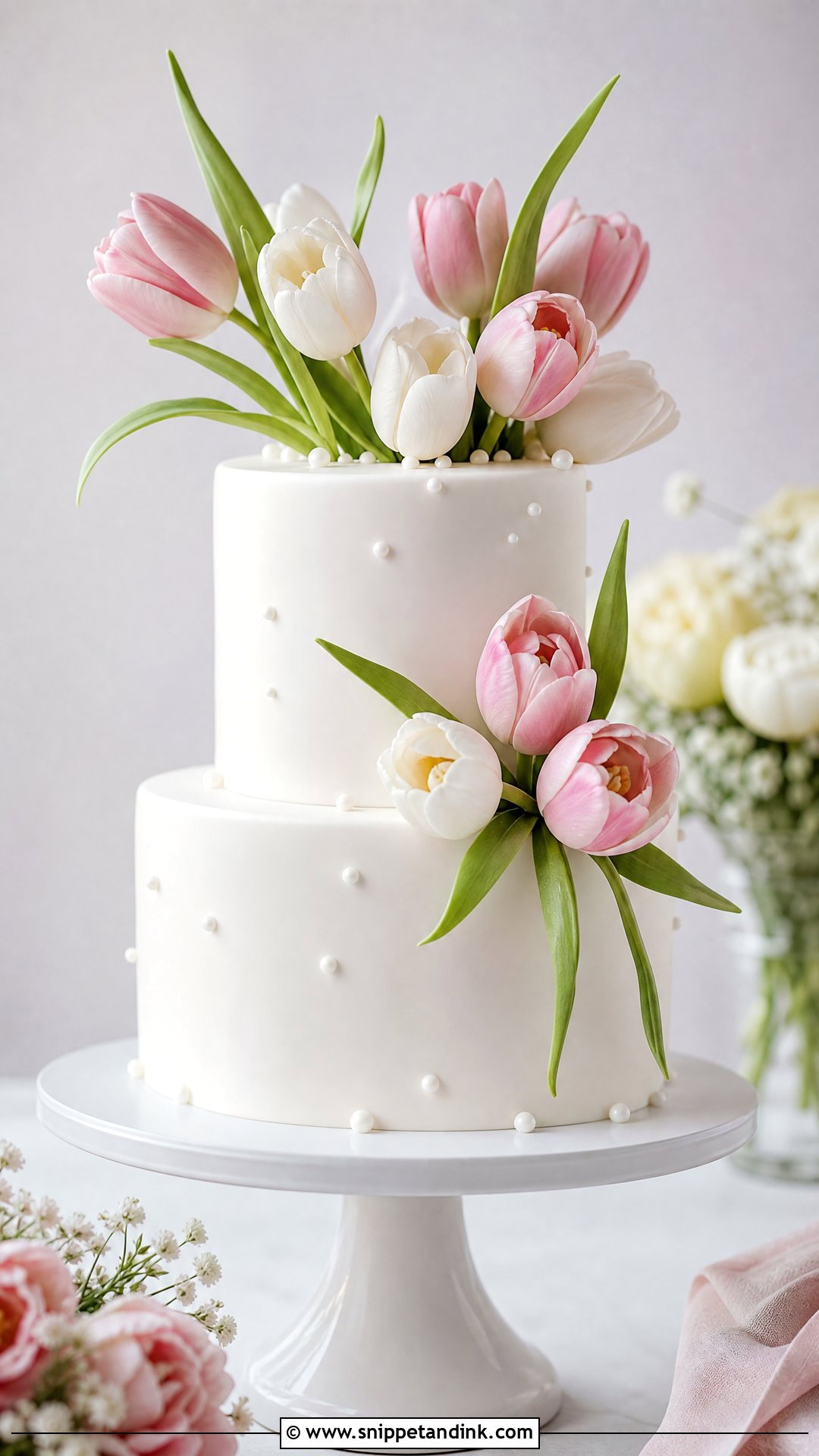 Tulip Wedding Cake - Snippet and Ink - 25 Flower Theme Cake Ideas for Wedding