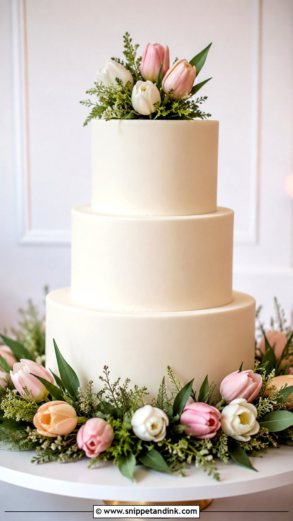 Tulip Wedding Cake - Snippet and Ink - 30 Spring Flowers Wedding Cake Ideas