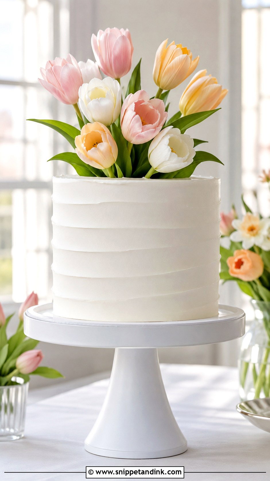Tulip Wedding Cake - Snippet and Ink - 20 Spring Flower Cake Ideas for Wedding