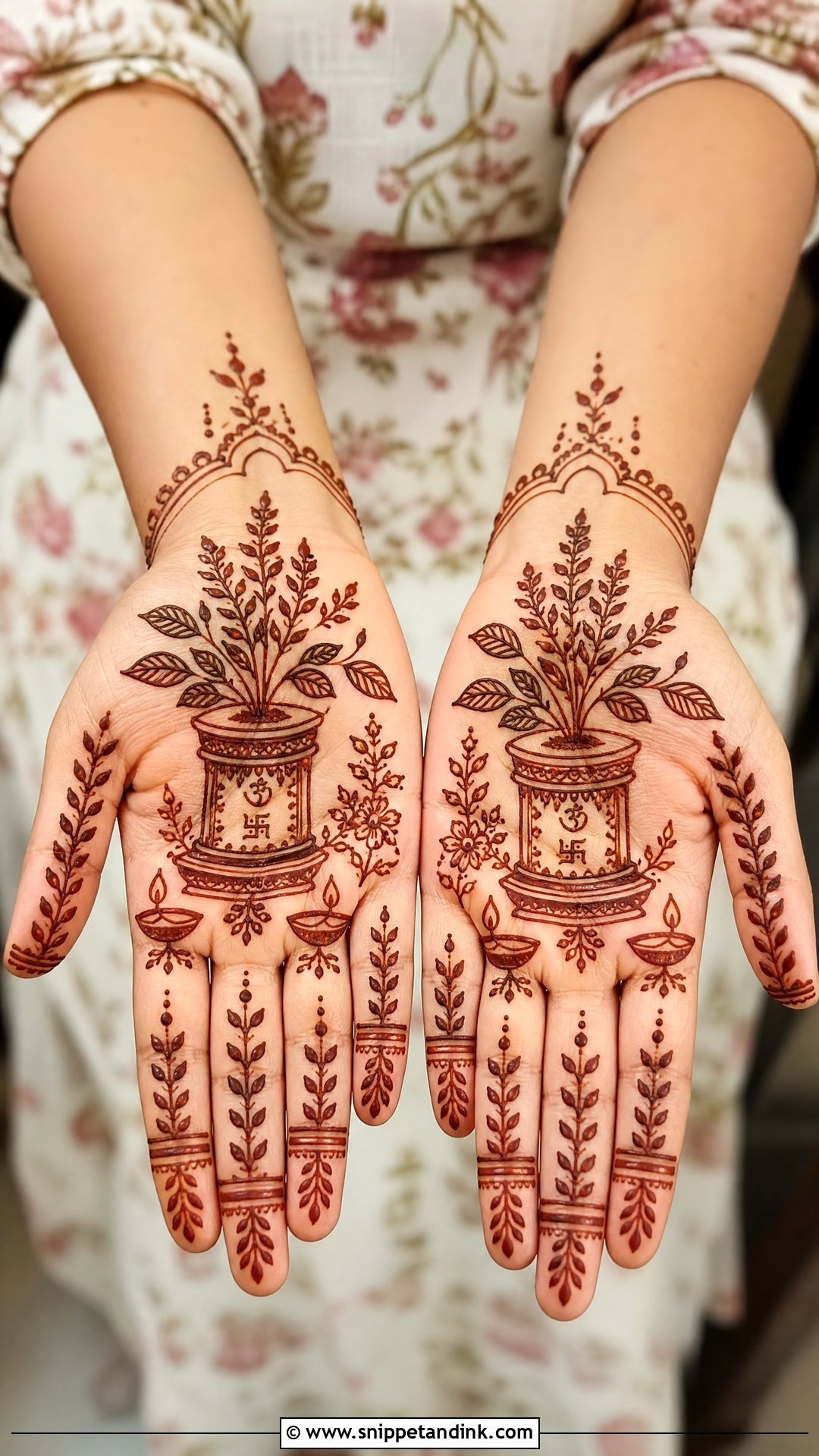 Tulsi Plant Mehndi Design - Snippet and Ink - 20 Tulsi Vivah Mehndi Design Ideas