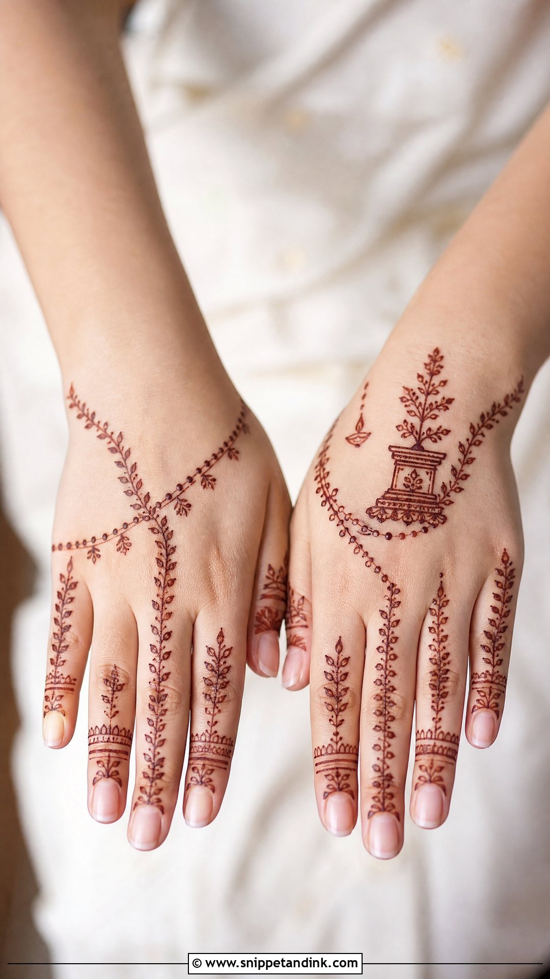 Tulsi Vivah Finger Mehndi Design - Snippet and Ink - 20 Tulsi Vivah Mehndi Design Ideas