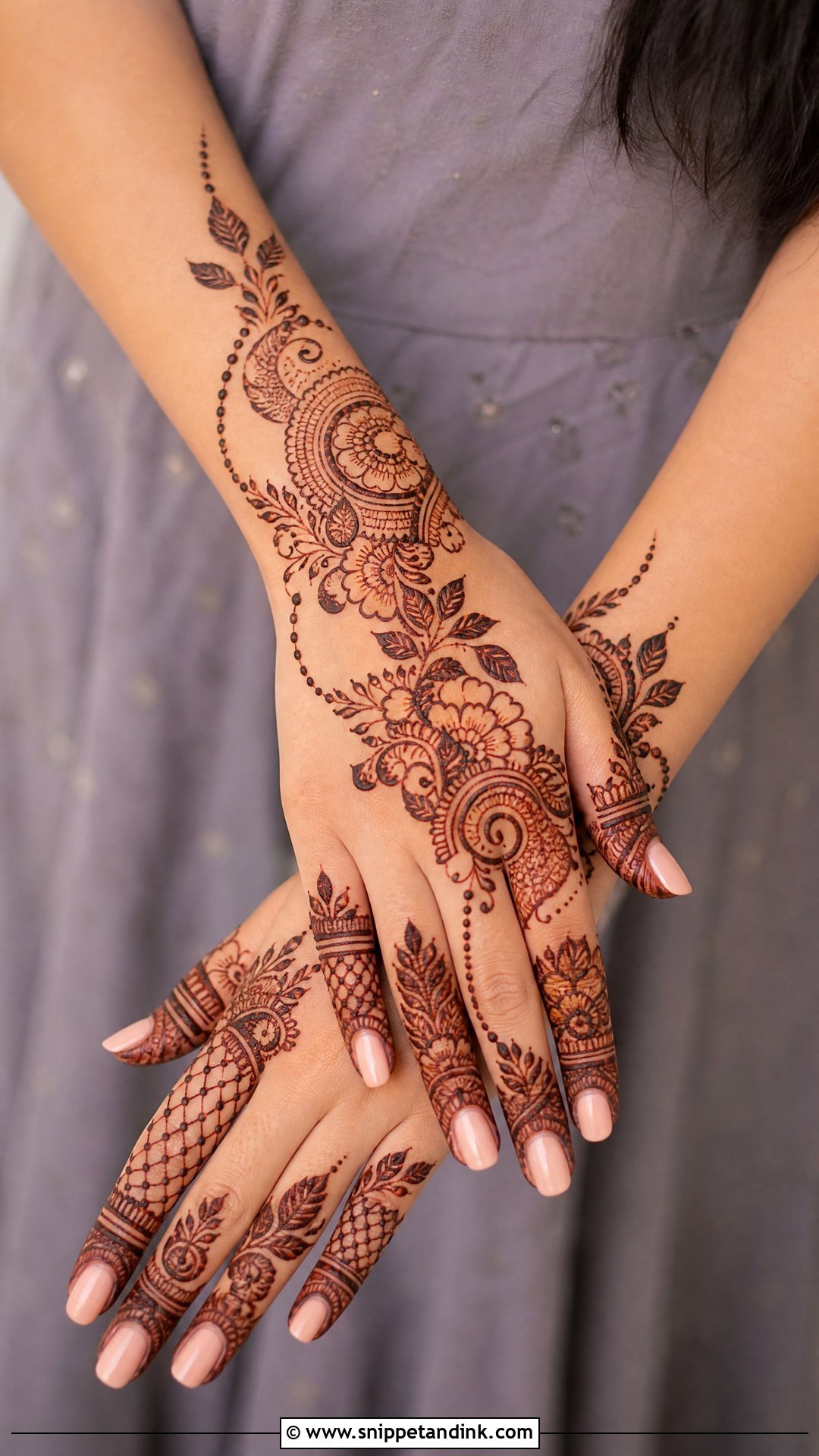 Tulsi Vivah Indo Arabic Mehndi Design - Snippet and Ink - 20 Tulsi Vivah Mehndi Design Ideas