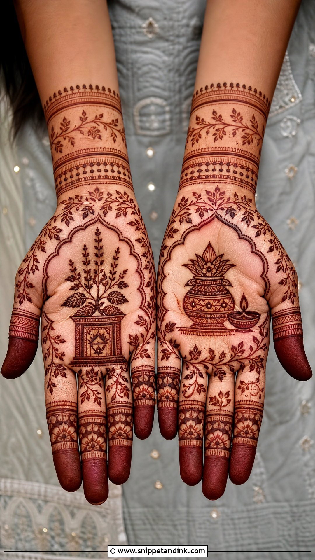 Tulsi Vivah Matching Mehndi Design - Snippet and Ink - 20 Tulsi Vivah Mehndi Design Ideas