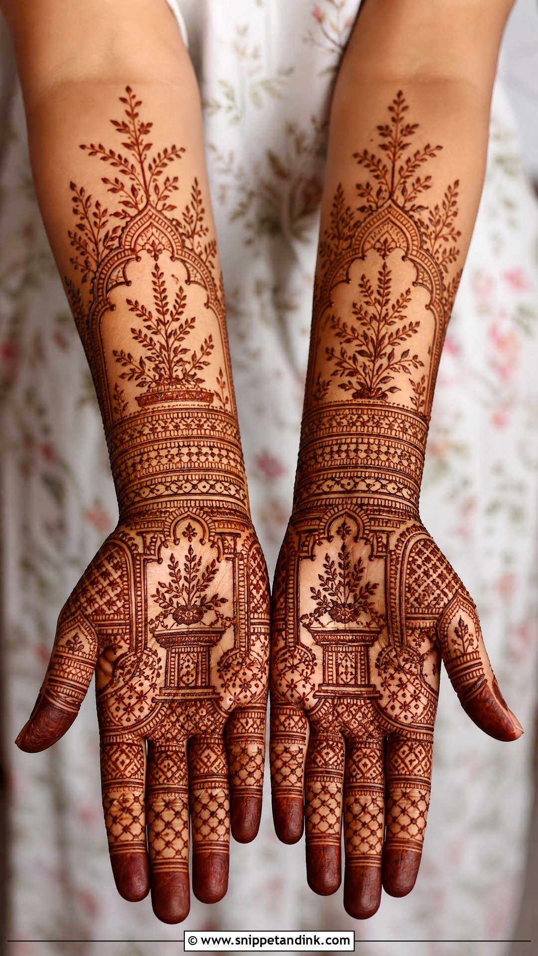 Tulsi Vivah Mehndi Design For Full Hand - Snippet and Ink - 20 Tulsi Vivah Mehndi Design Ideas