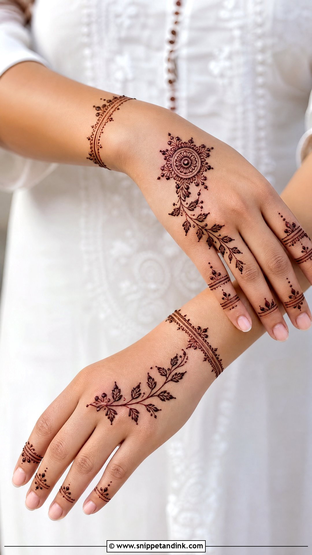 Tulsi Vivah Minimal Mehndi Design - Snippet and Ink - 20 Tulsi Vivah Mehndi Design Ideas