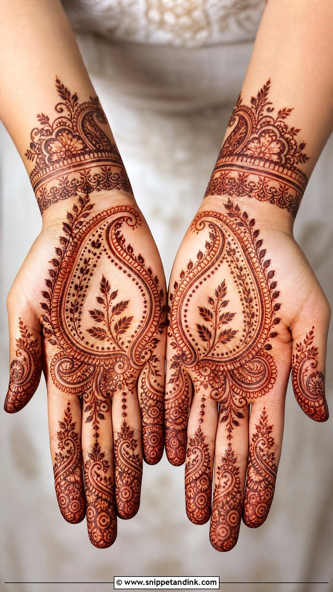 Tulsi Vivah Paisley Mehndi Design - Snippet and Ink - 20 Tulsi Vivah Mehndi Design Ideas