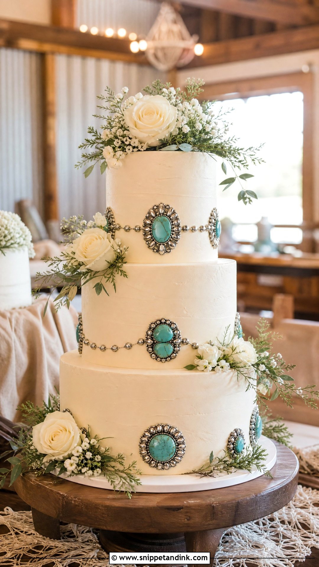 Turquoise Western Wedding Cake - Snippet and Ink - 20 Western Wedding Cake Ideas
