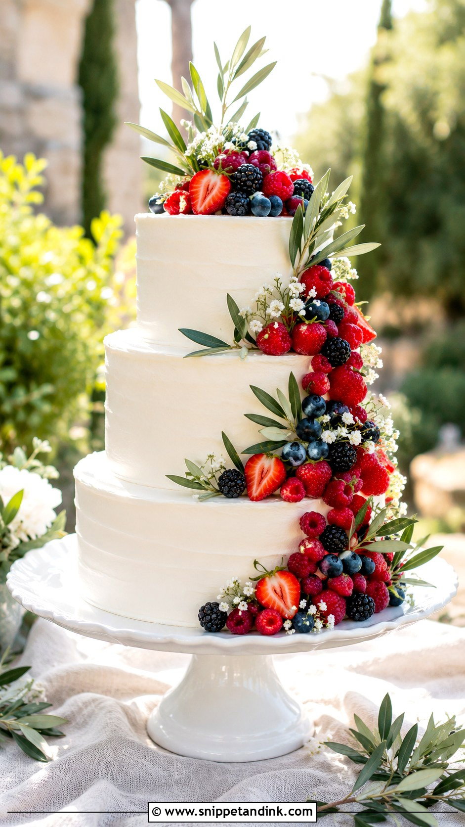 Tuscany Berry Wedding Cake - Snippet and Ink - 20 Tuscany Wedding Cake Ideas