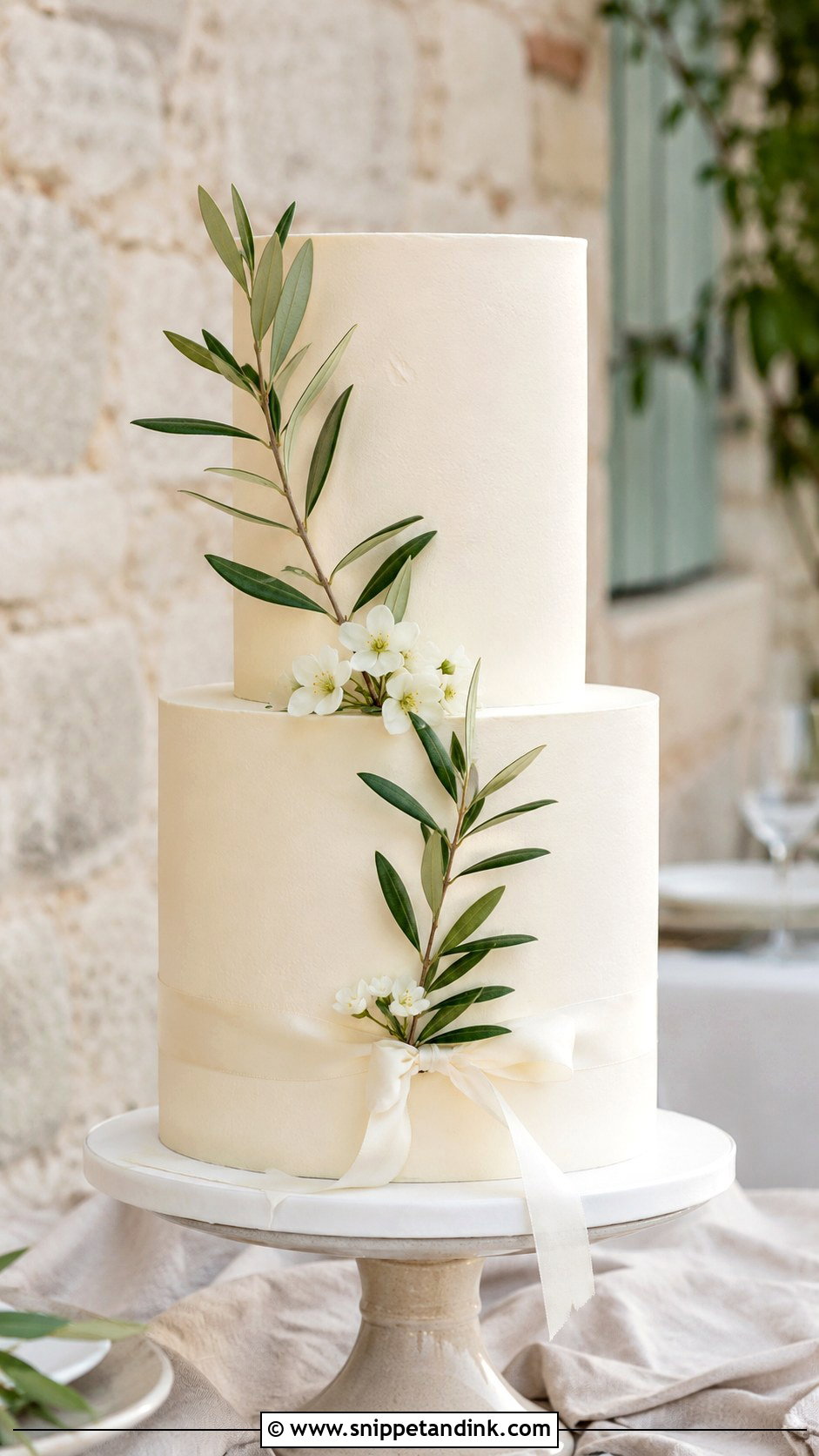 Tuscany Minimal Wedding Cake - Snippet and Ink - 20 Tuscany Wedding Cake Ideas