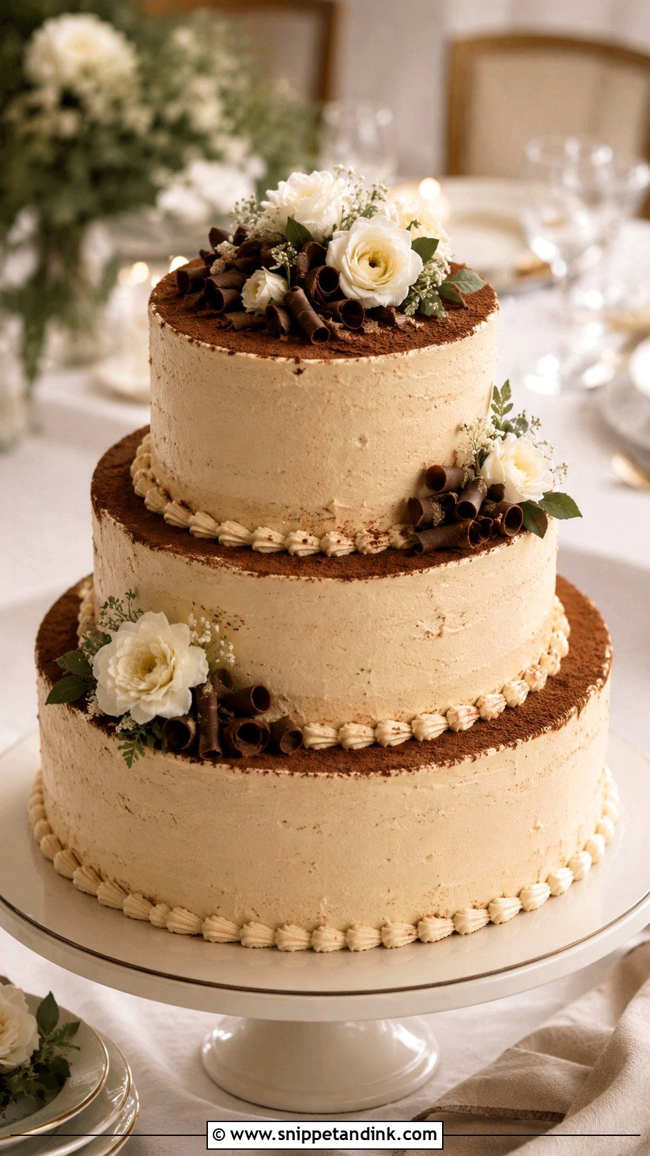 Tuscany Tiramisu Wedding Cake - Snippet and Ink - 20 Tuscany Wedding Cake Ideas