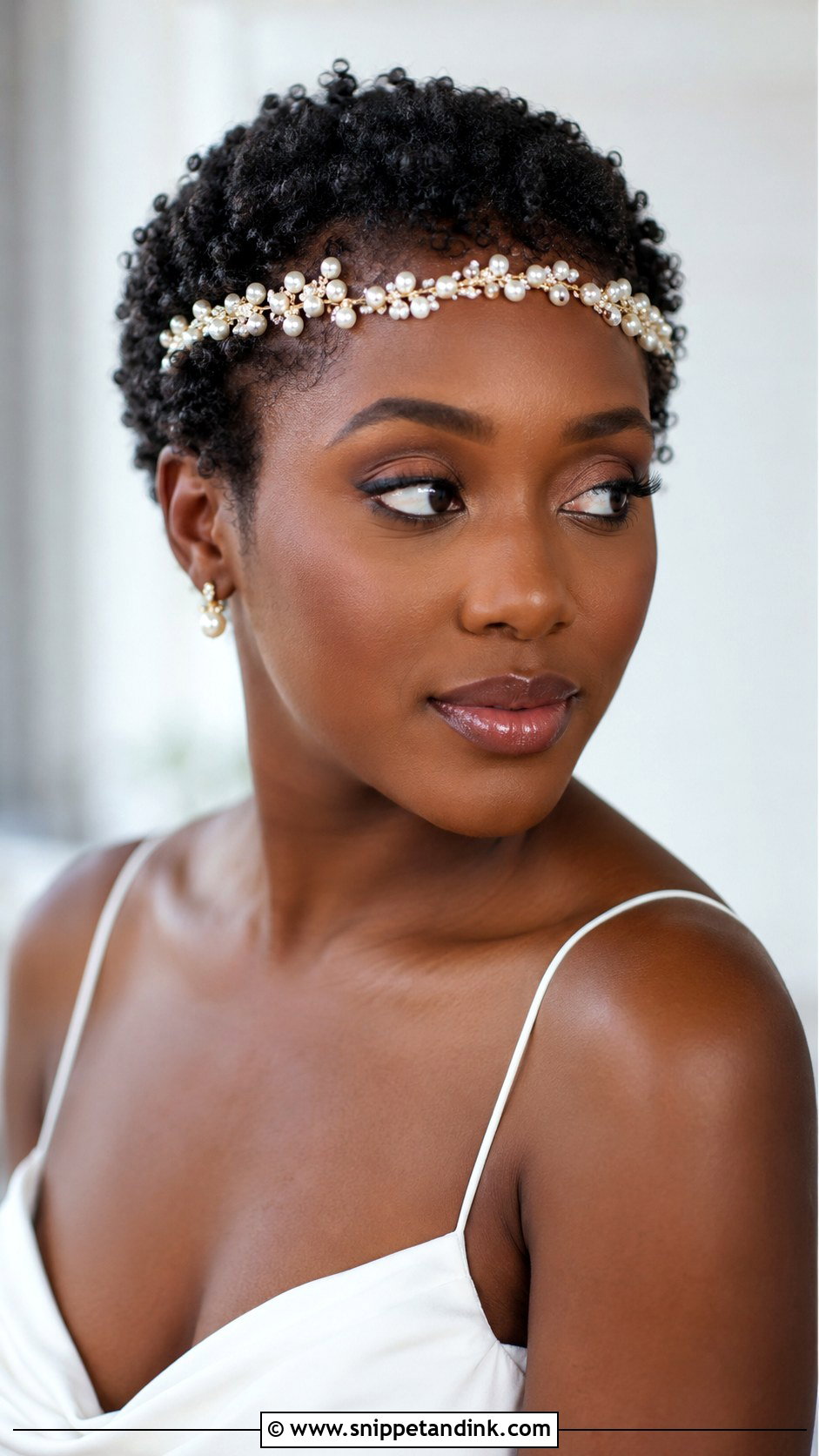 Twa With Delicate Hair Accessories - Snippet and Ink - 30 Natural Hair Bride Ideas